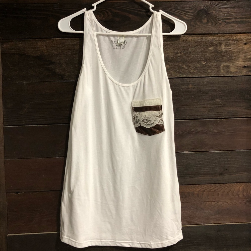 NWOT white Pocket tank
